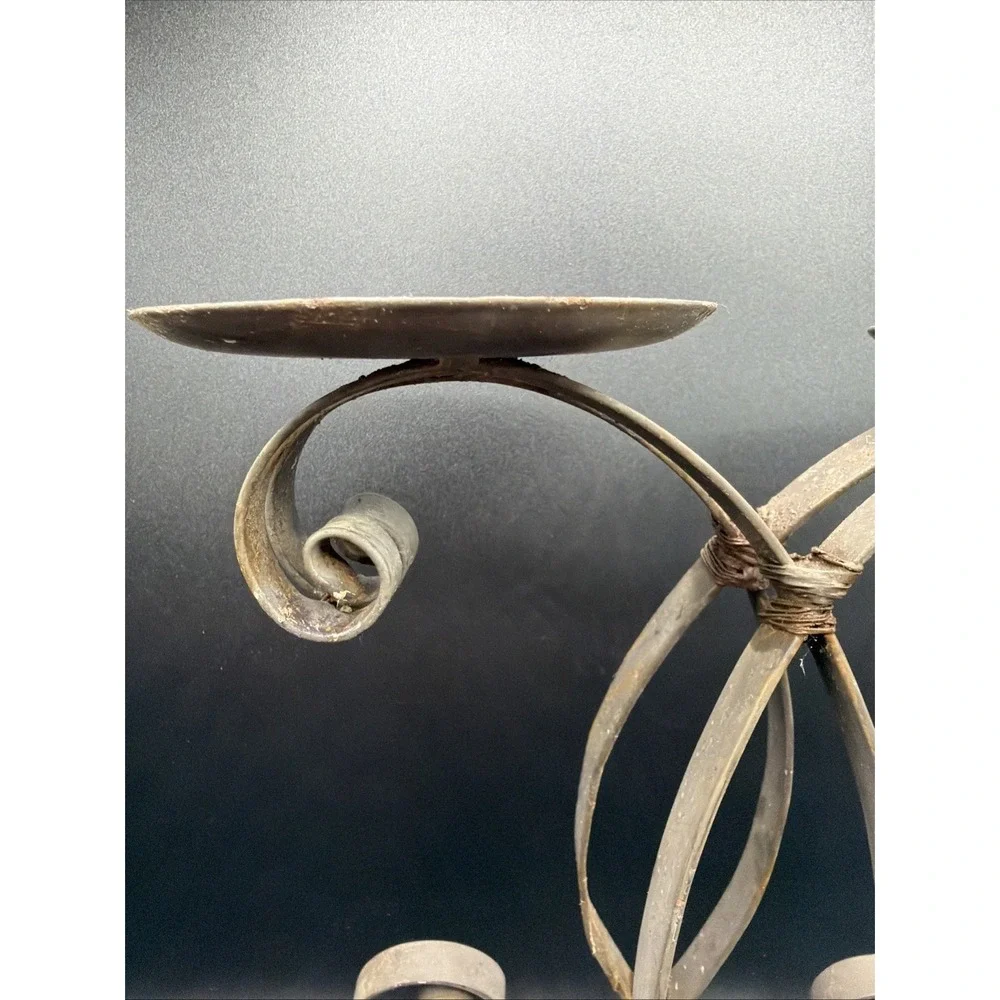 VTG Wrought Iron Double Candelabra 11